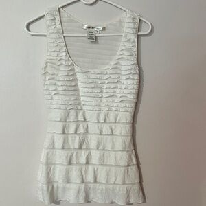 Max Studio‎ Ivory Textured Sleeveless Blouse
